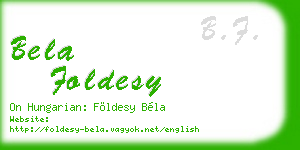 bela foldesy business card