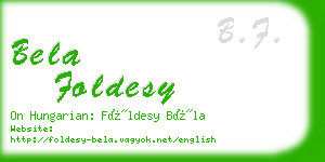 bela foldesy business card